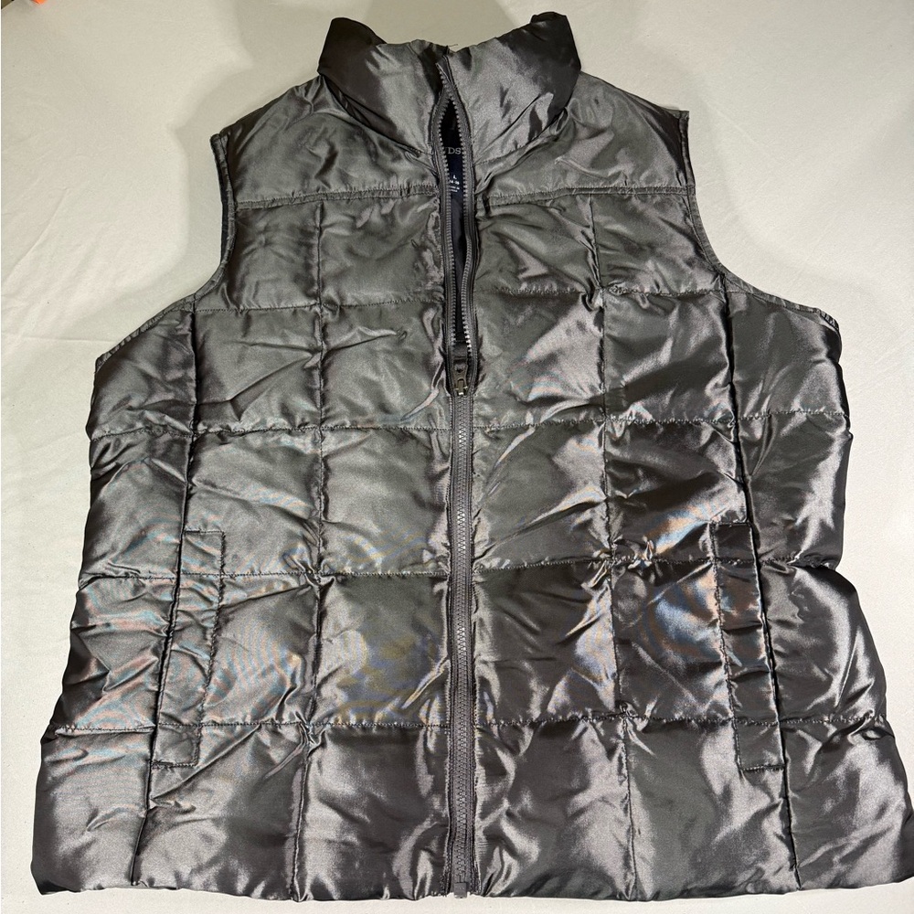 Lands’ End Youth L 14-16‎ Down Puffer Vest Charcoal Gray